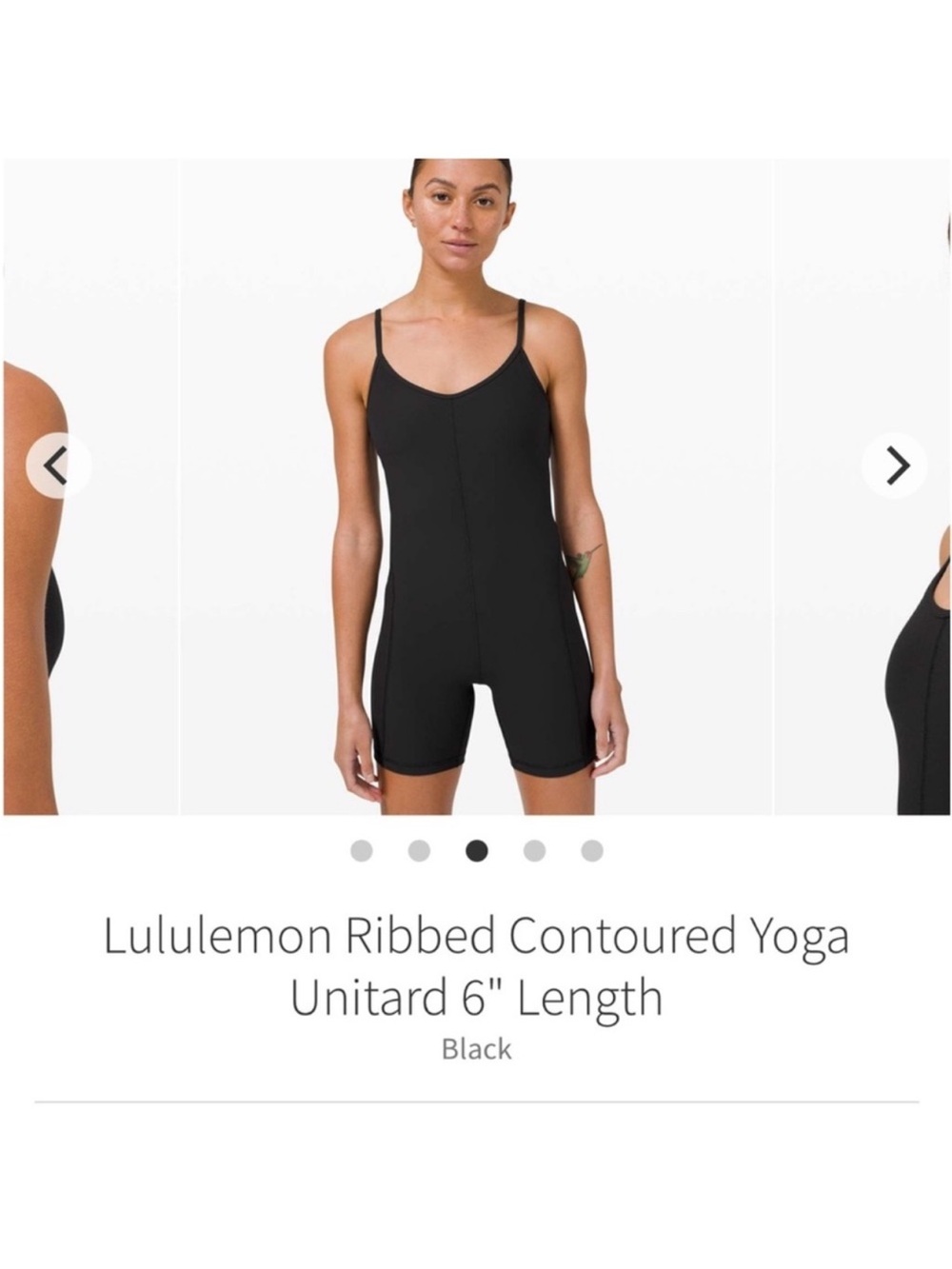 Lululemon Ribbed Contoured Yoga Unitard Onesie 6" Black Sz 4